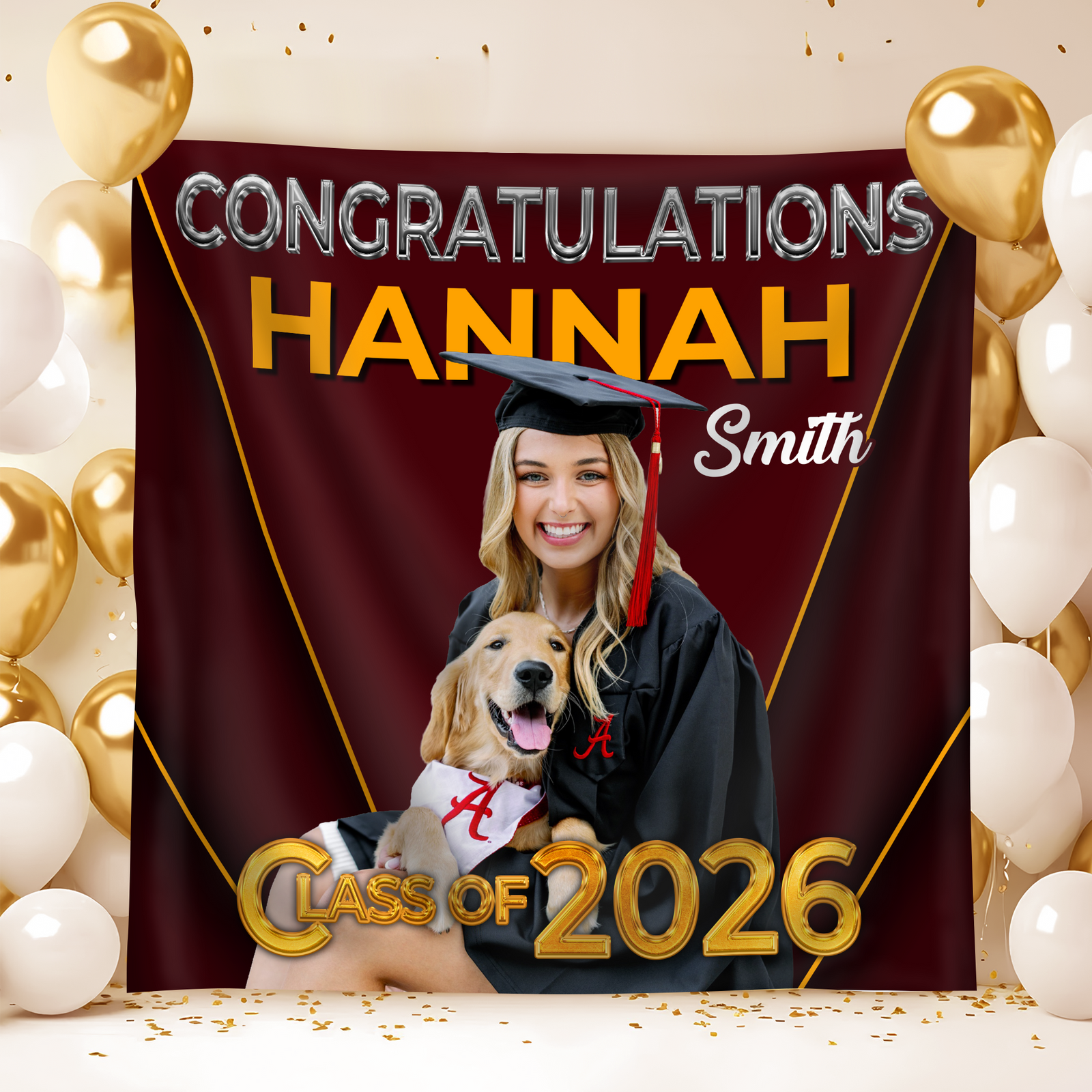 Custom Photo Class of 2026 Graduation Backdrop LM32 899205