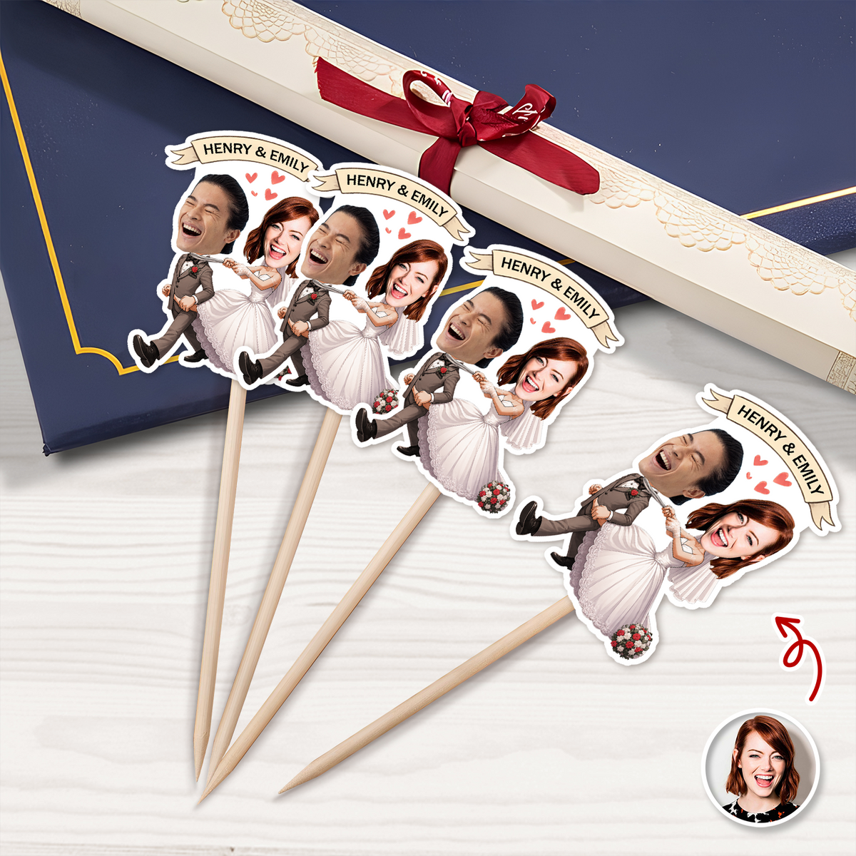 Custom Couple Photo Wedding Cupcake Toppers Bridal Shower Party Decor, Wedding Keepsake Gift LM32 669659