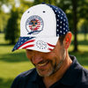 Custom Photo Human Belongs To US 250 Anniversary Classic Cap - Gift For Dog Lovers, Dog Dad, Father's Day HO82 902484