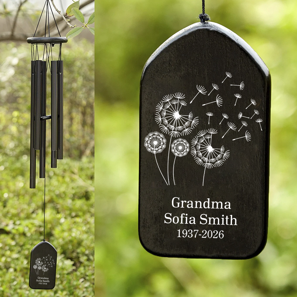 Personalized Memorial Wind Chimes – Custom Name & Dates Remembrance Gift for Loss of Loved One LM32 669527