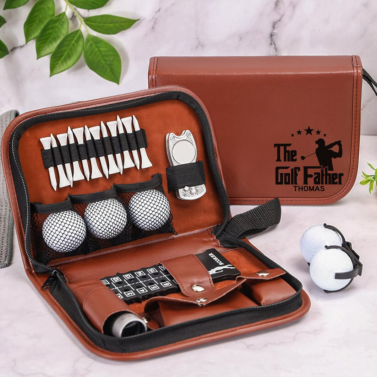 Custom Name The Golf Father Golf Gift Set, Unique Golf Enthusiast Gift, Golfers and Coaches Gift HO82 900804