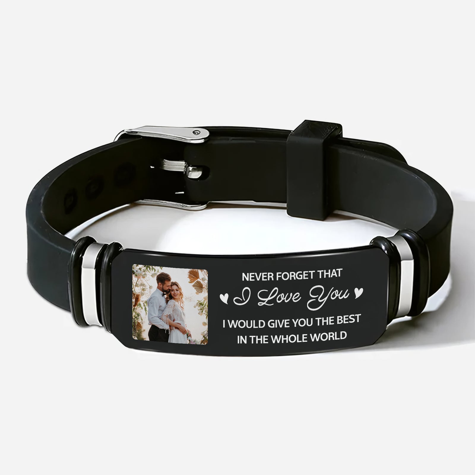 Custom Couple Photo Wristband Bracelet Couple Gift, Anniversary Gift, Meaningful Gift LM32 669637
