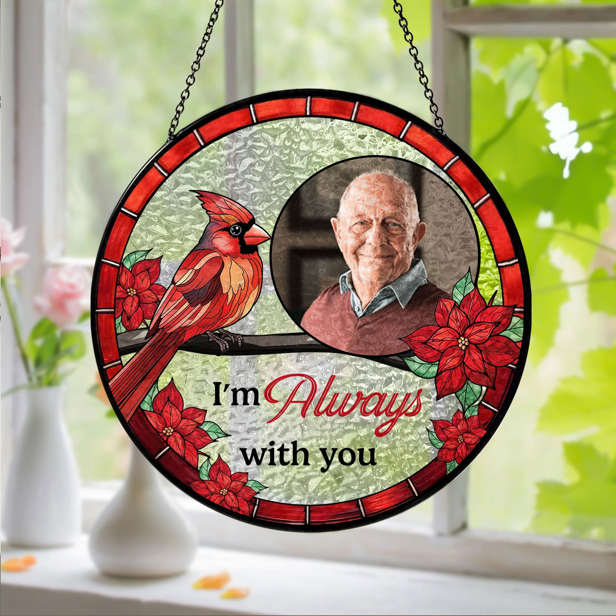 Custom Photo I'm Always With You Stained Glass Suncatcher HA75 892672