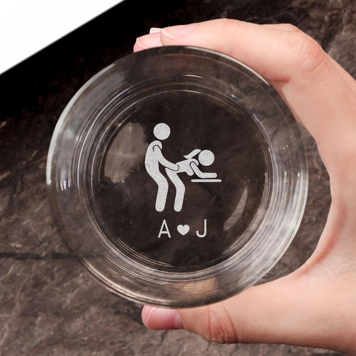 Personalized Funny Couple Engraved Whiskey Glass Romantic Gift for Husband, Boyfriend, Anniversary Gift CH07 180376