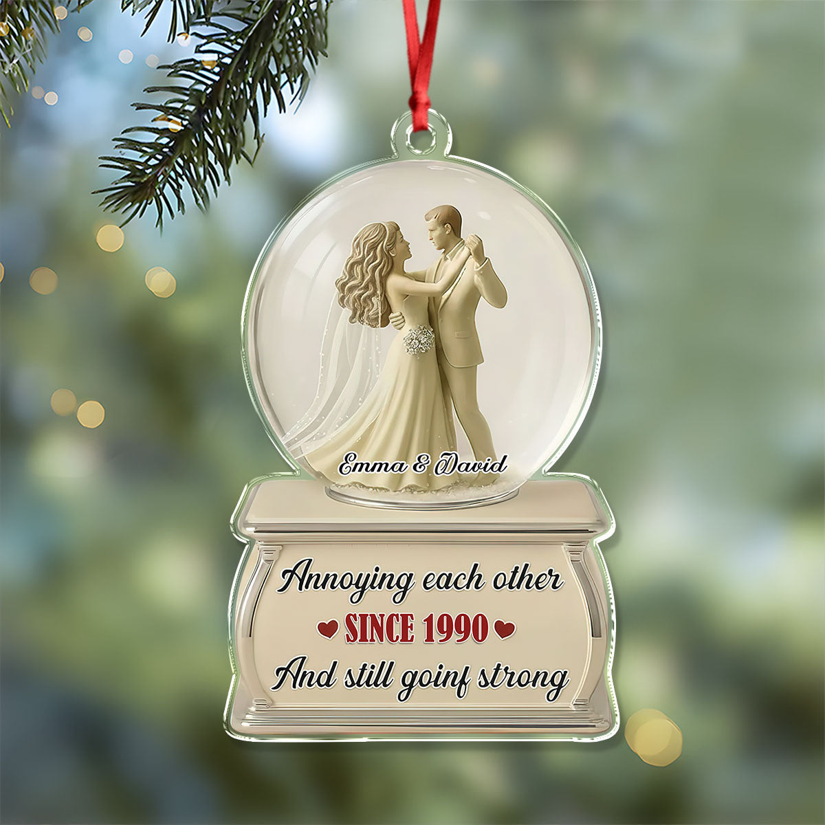 Dancing Couple Snow Globe - Personalized Acrylic Ornament CH07 899510