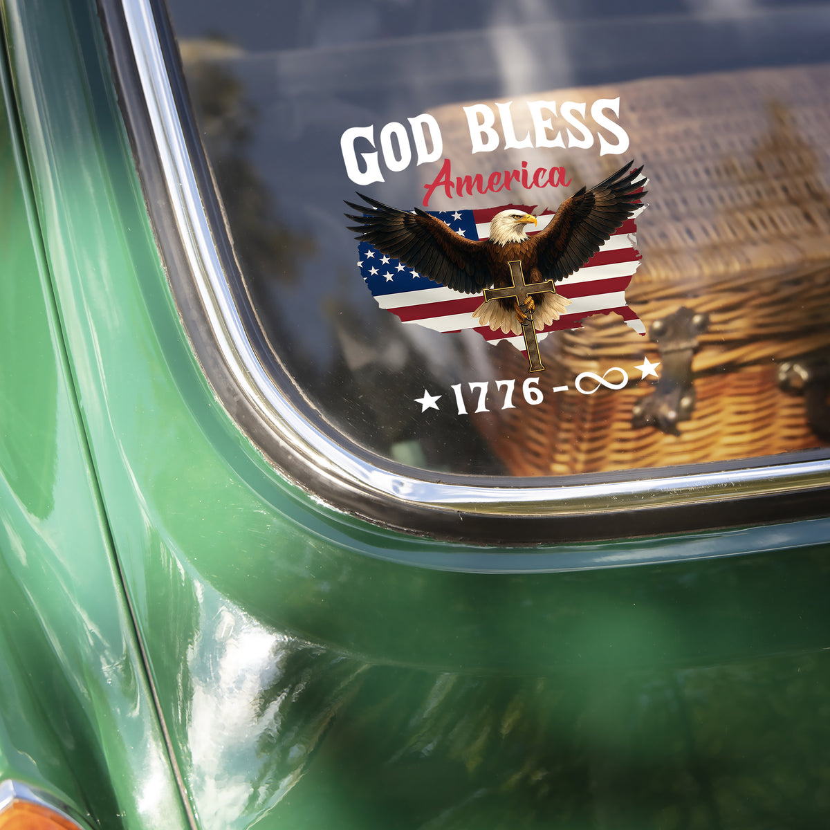 Patriotic 250th Anniversary God Bless America Eagle Car Window Decal Sticker HA75 920192