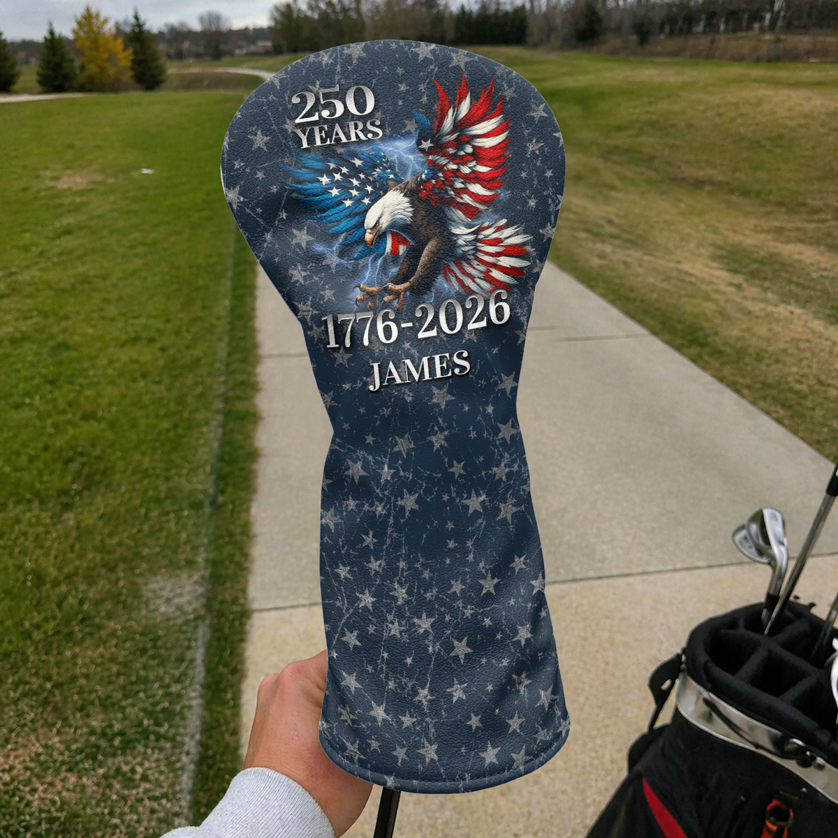 Personalized US 250th Anniversary Eagle Patriotic American 1776-2026 Golf Head Cover HA75 921304