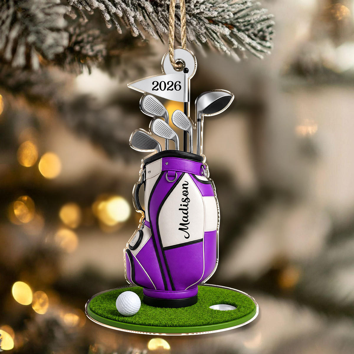 Personalized Name Golf Christmas Acrylic Ornament For Golf Lovers HA75 921840