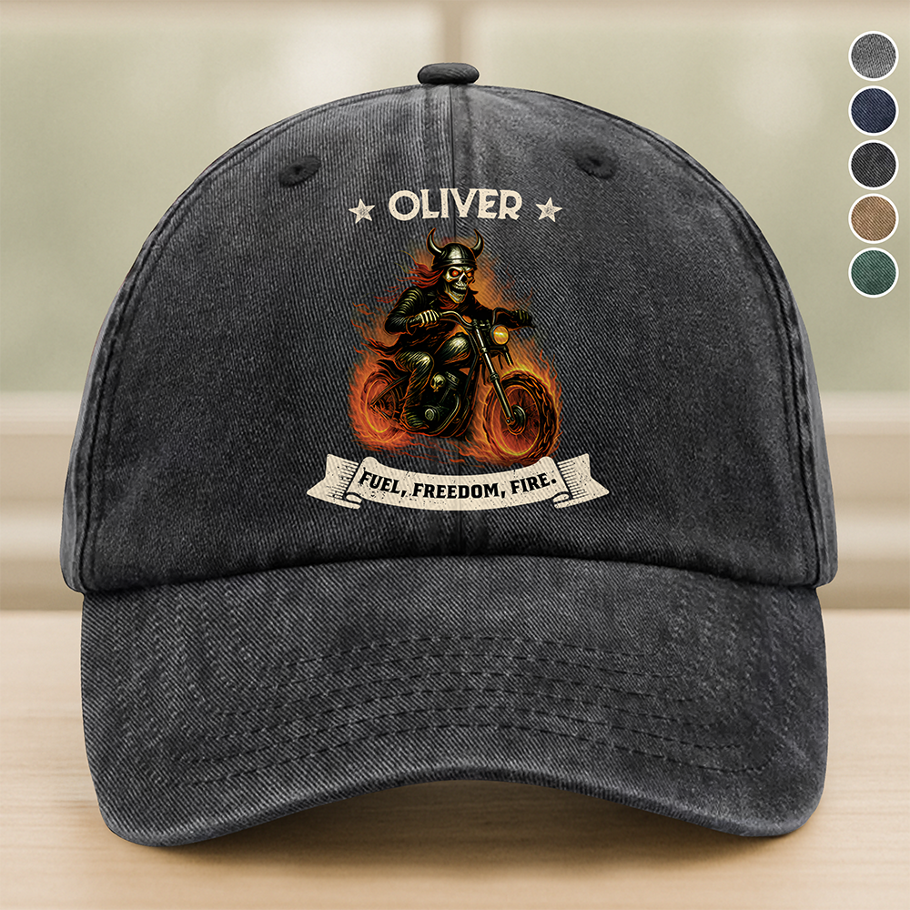 Born To Ride Personalized Biker Lovers Denim Cap CH07 896548