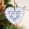 You Left Paw Prints On My Heart Personalized Dog Cat Memorial Heart Shaped Ceramic Ornament CH07 896992