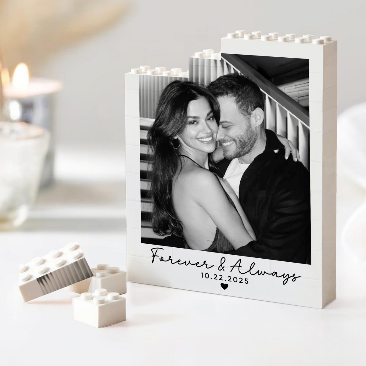 Personalized Couple Photo Forever & Always Building Block - Valentine's Day Gift HO82 901364