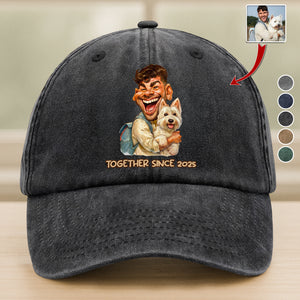 Caricature Your Photo - Custom Vintage Washed Denim Baseball Cap TH10 894505