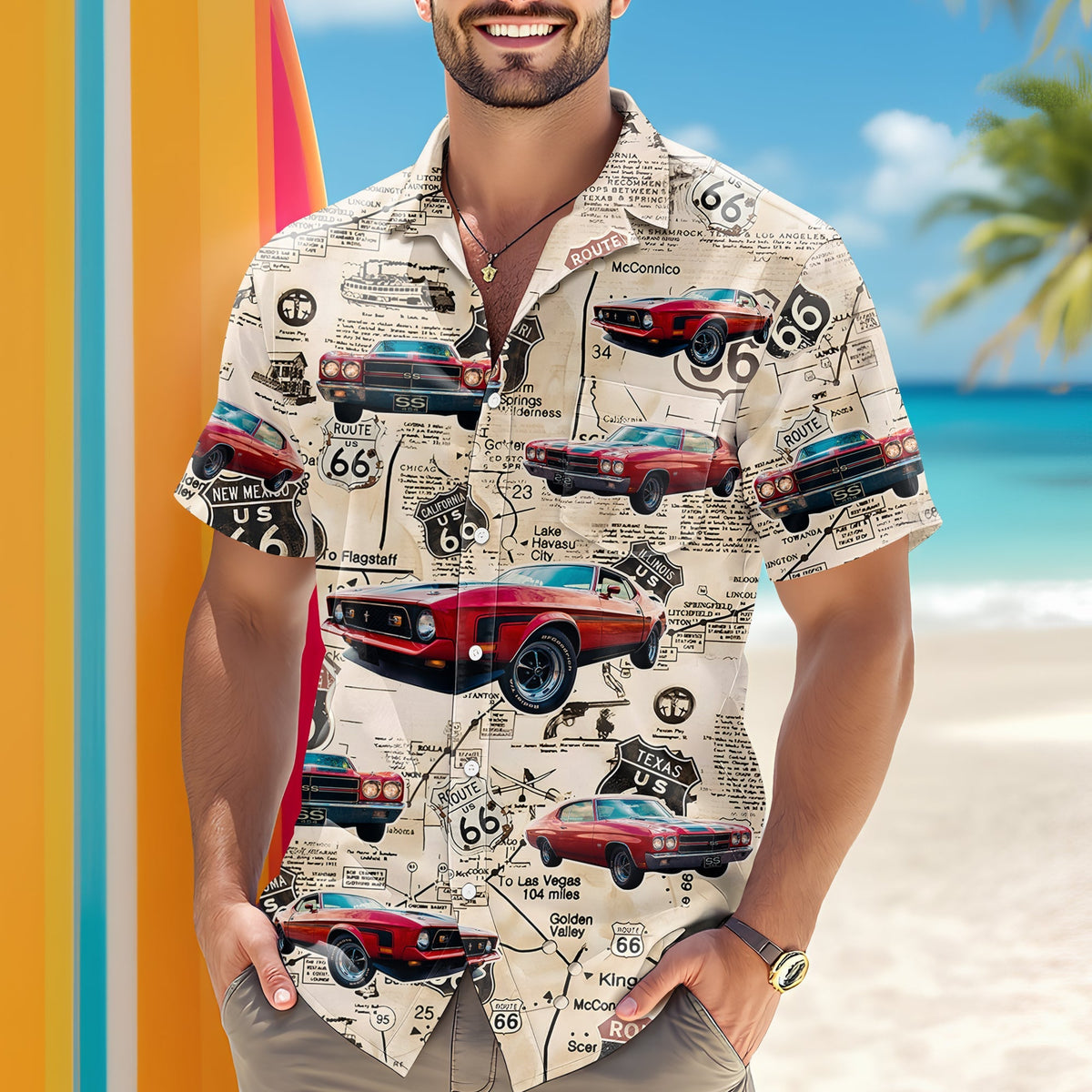 Custom Car Photo Retro Style Hawaiian Shirt HO82 894430