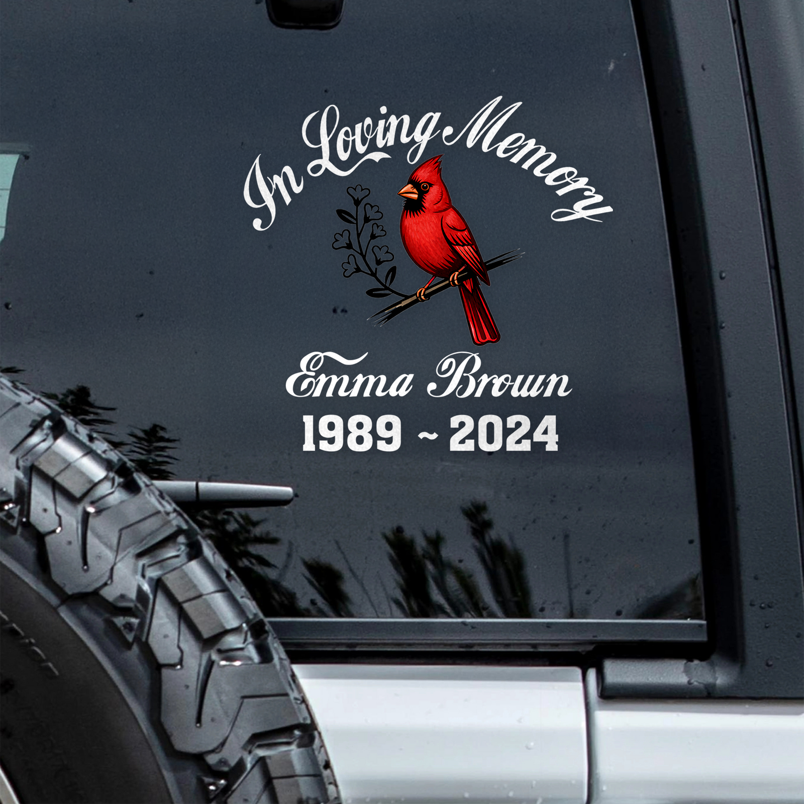 Personalized In Loving Memory Cardinal Car Window Decal Sticker CH07 910358