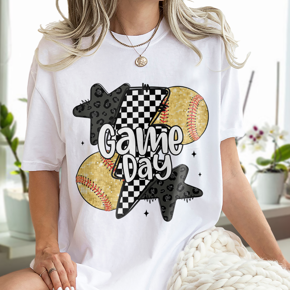 Glitter Softball Retro Checkered Softball Family Bright Shirt HO82 893646