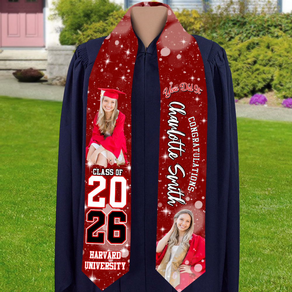 Custom Photo Congratulations Class Of 2026 Graduation Stoles Graduation Gift, Senior Gift TH10 898947