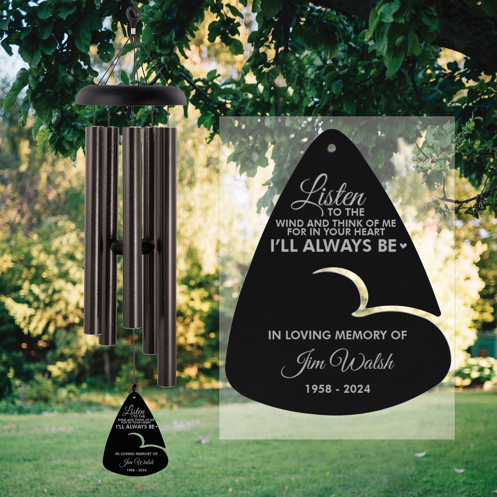 Custom In Loving Memory Metal Pendal Wind Chimes, Sympathy Remembrance Gifts LM32 669593