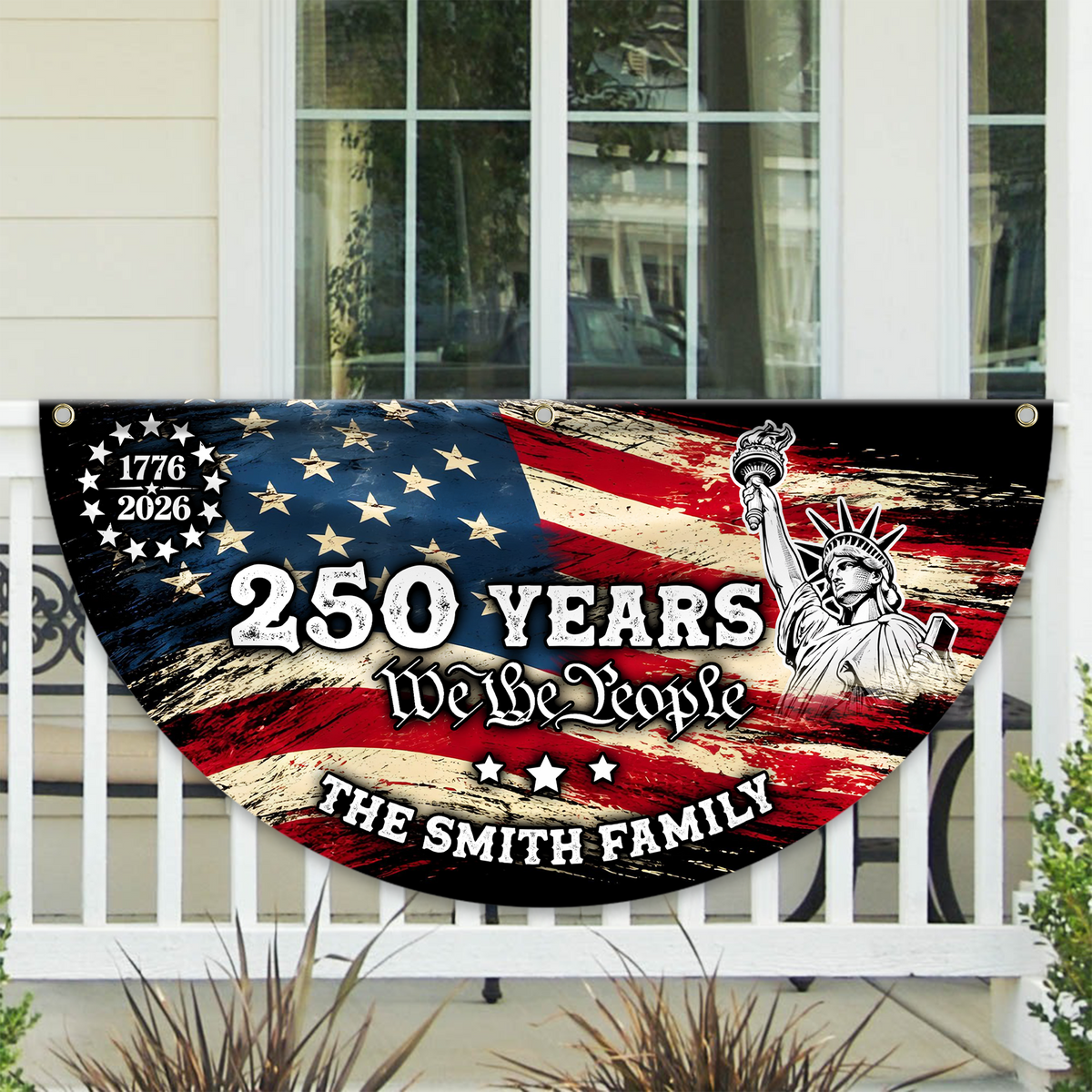 Custom Family Name 250 Years We The People Non-Pleated Fan Flag HA75 920908