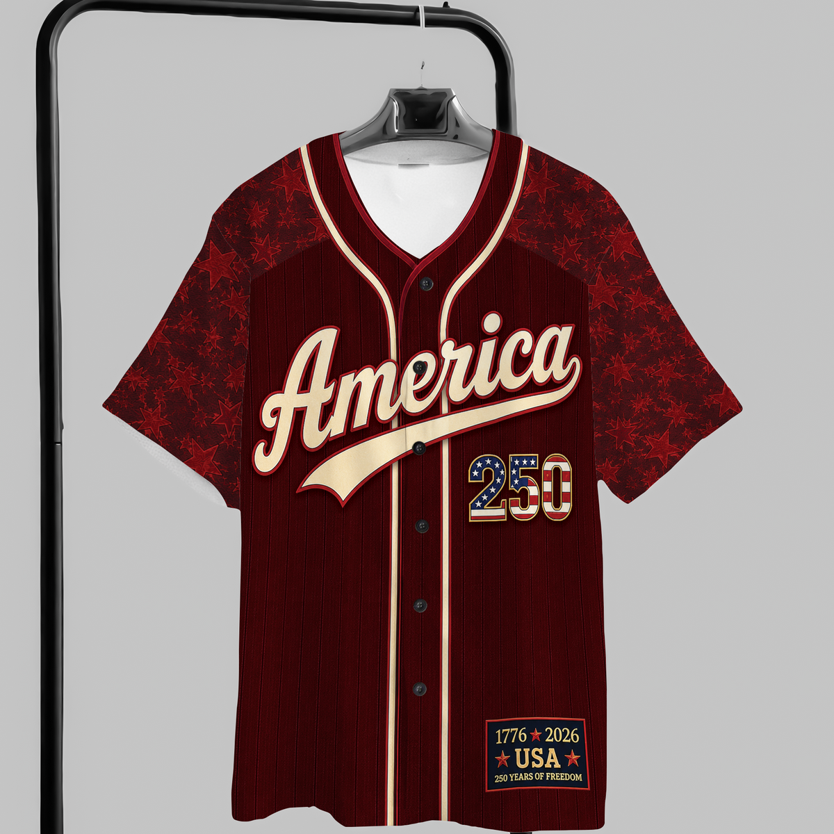Custom Name US 250 Years of Freedom 1776-2026 Baseball Jersey CH07 911812