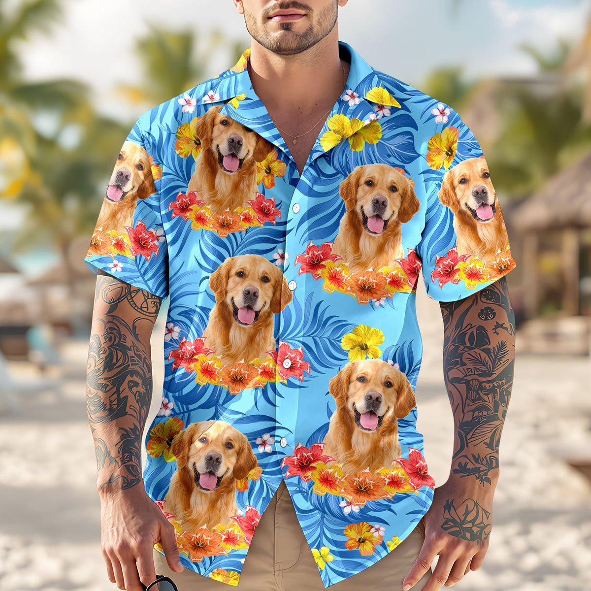 Custom Photo Aloha Dog Cat - Personalized Hawaiian Shirt Summer Gift CH07 896122