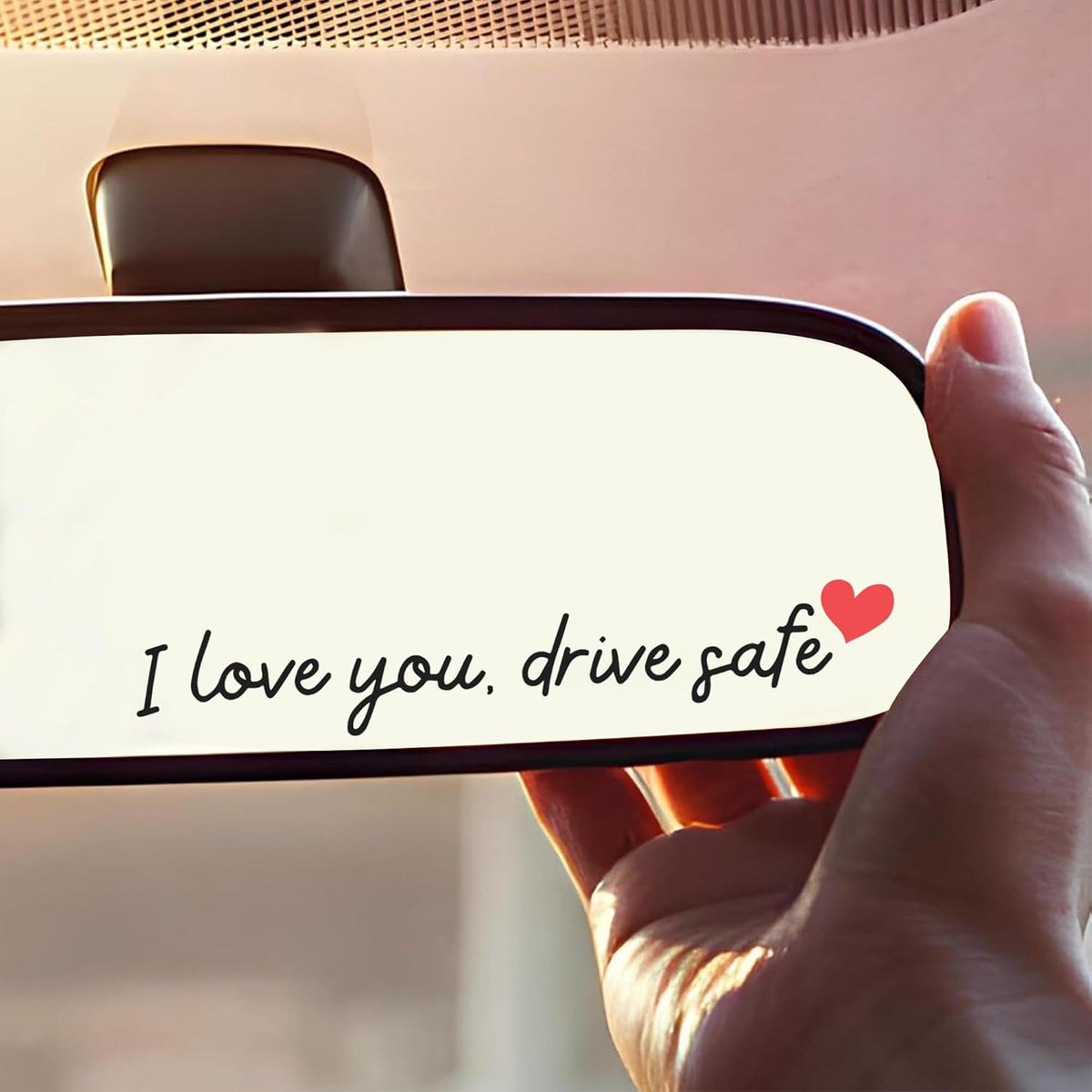 I Love You, Drive Safe Cute Rearview Mirror Car Sticker Gift For Your Lover LM32 897453