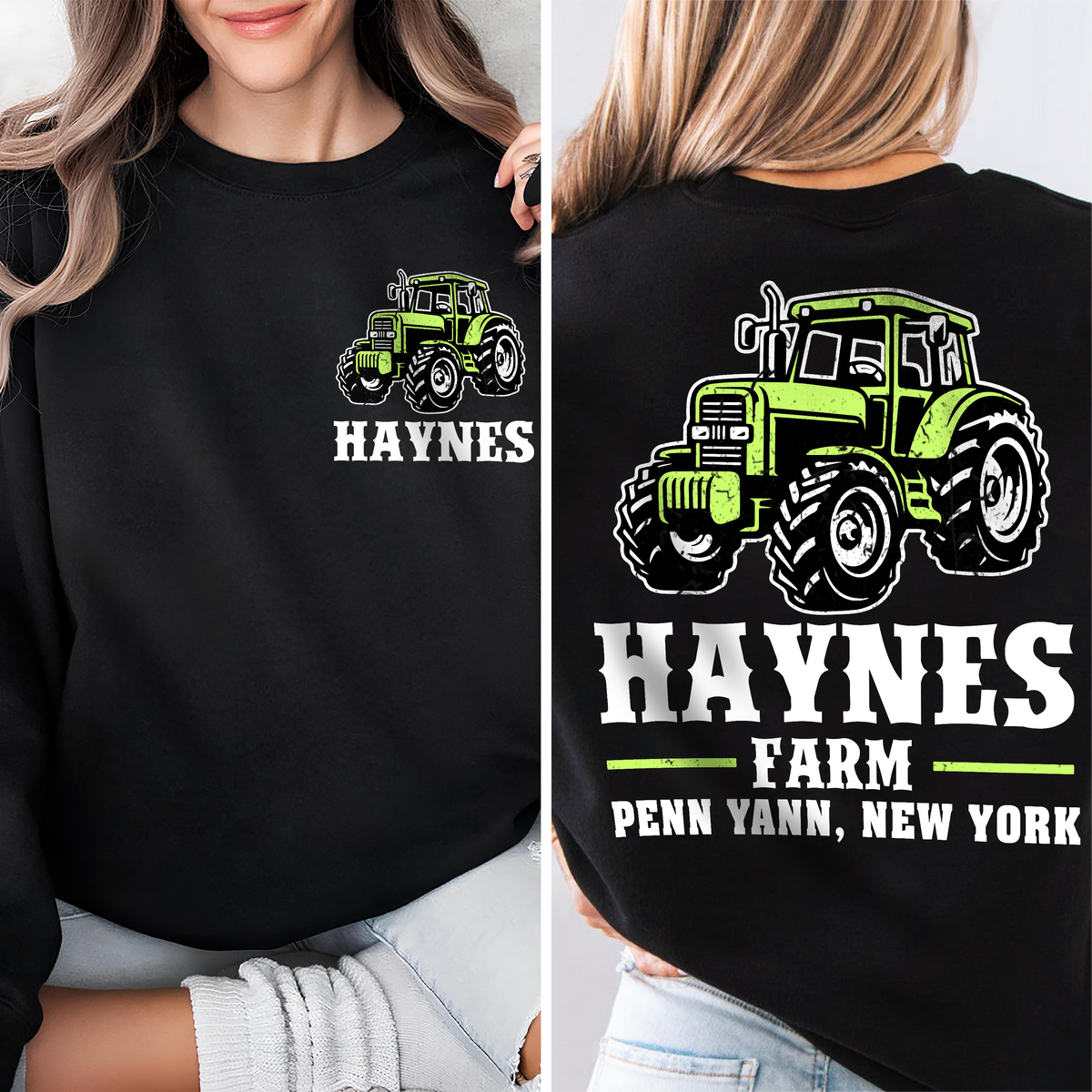 Personalized Tractor Farming Back & Front Dark Shirt CH07 895792