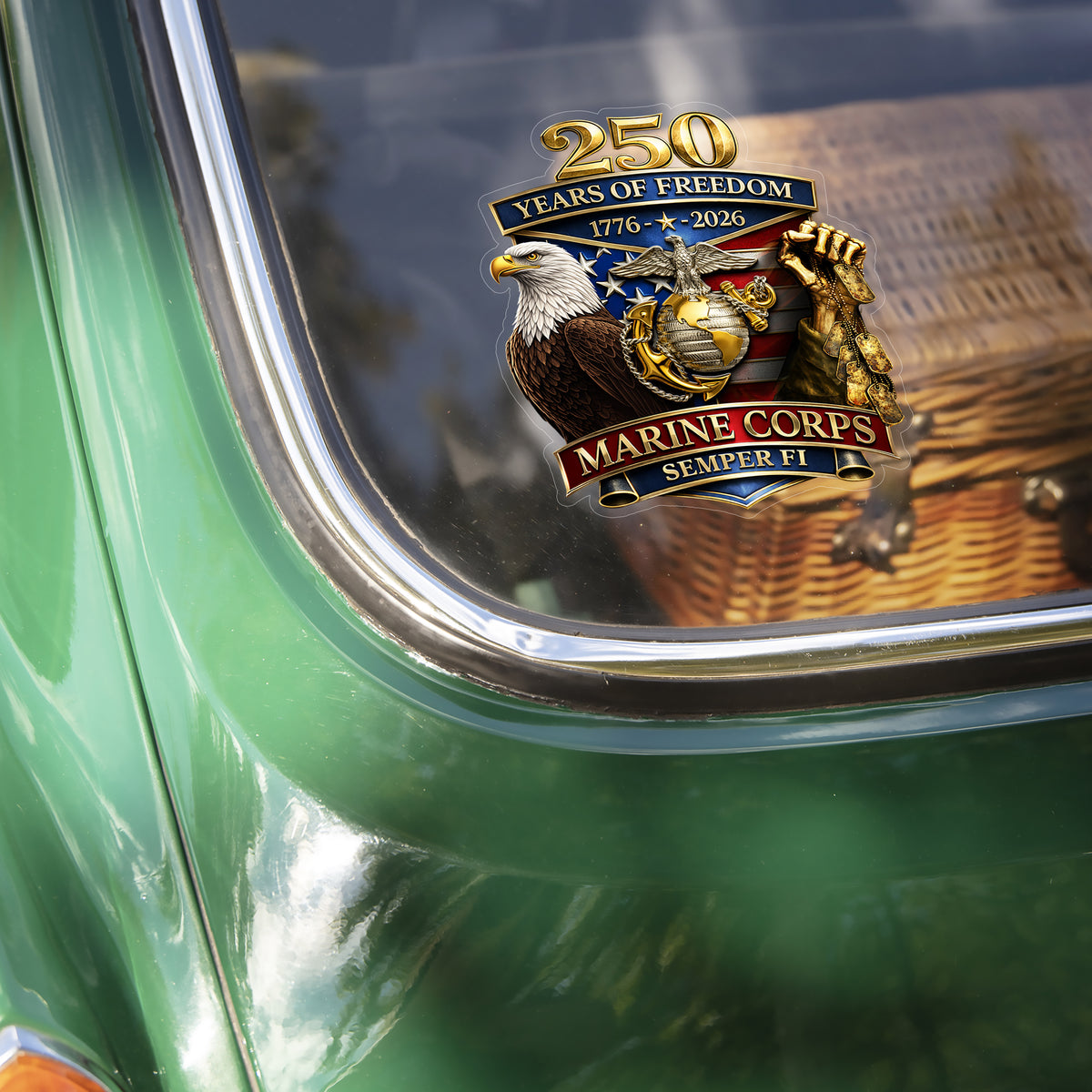 Personalized Military Branch 250 Years Of Freedom 1776–2026 Car Window Decal Sticker HO82 902036