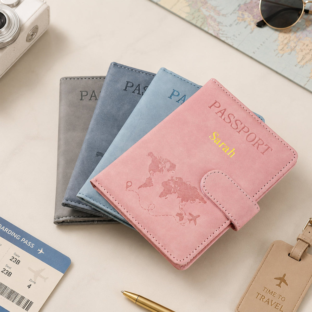 Personalized Name Passport Holder & Luggage Tag Set for Travelers, Custom Travel Gift HA75 919086