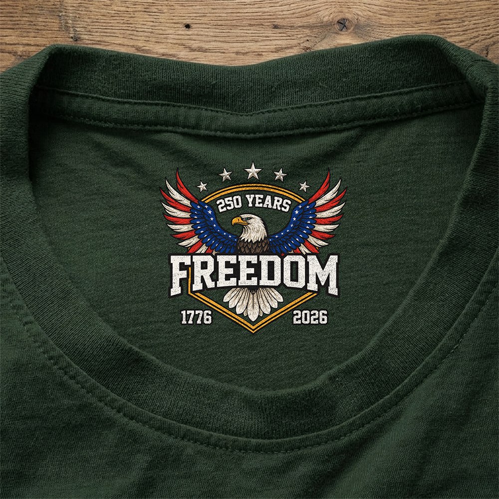 America 250 Years of Freedom 1776–2026 Anniversary Neck Print Shirt Patriotic Gift CH07 910920