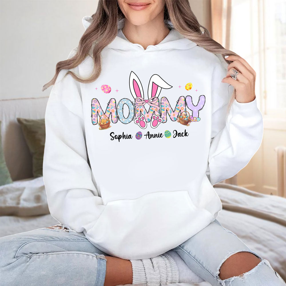 Easter Bunny Coquette Bow Gift For Family Custom Grandma And Kids Bright Shirt CH07 895354