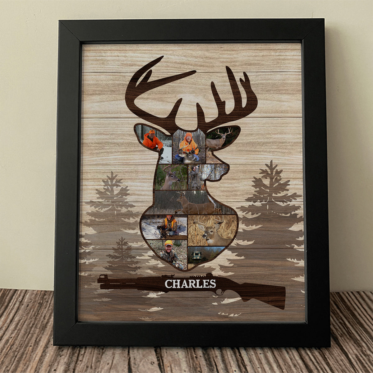 Custom Photo Deer Hunting Wood Picture Frame CH07 896550