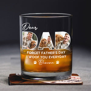 Custom Photo Dear Dad We Woof You Whiskey Glass CH07 895862