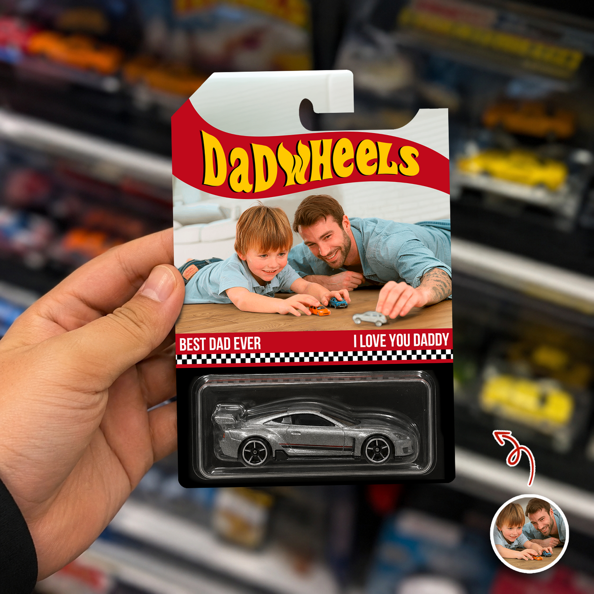Custom Photo Best Dad Ever Wheels Package, Customized Dadwheels CH07 911658