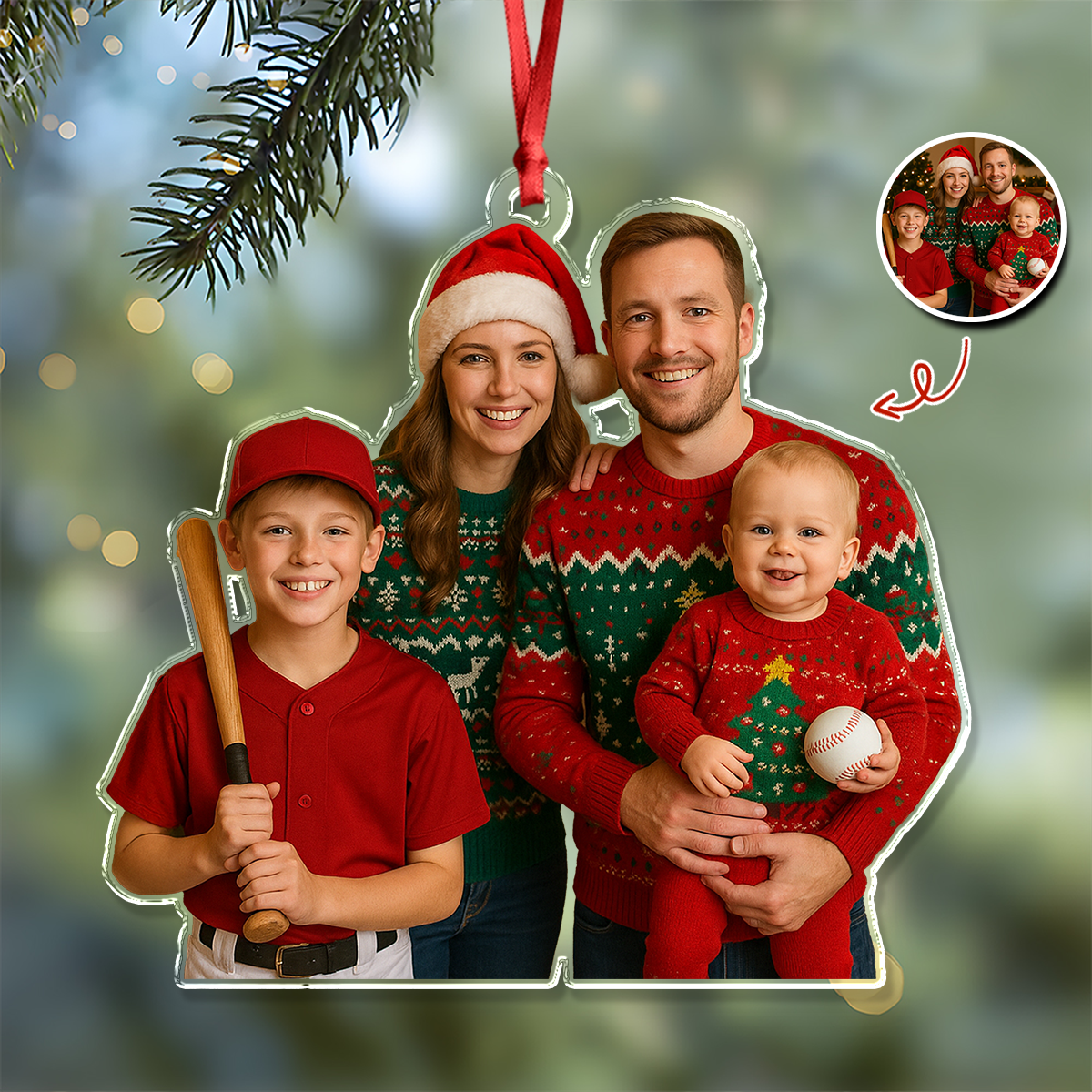 Custom Photo Baseball Kid Team Acrylic Ornament Gift For Baseball Lovers HO82 894930