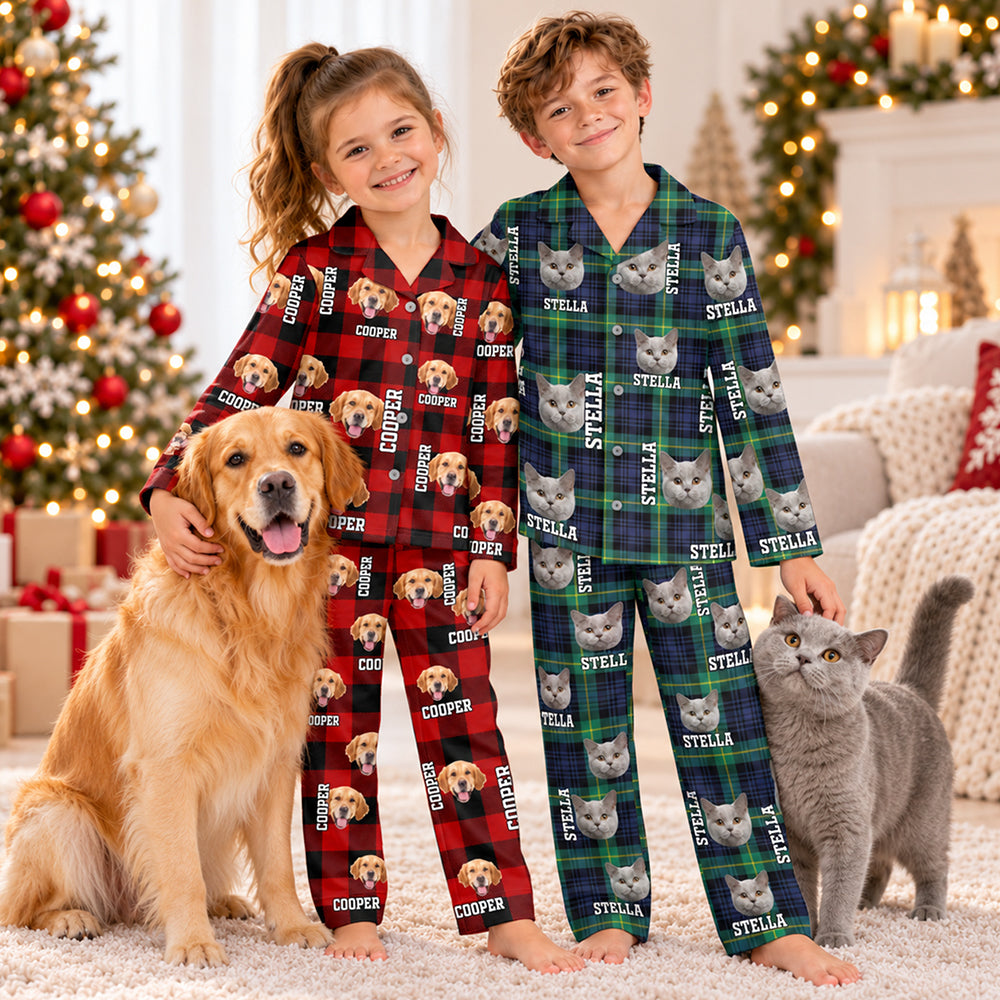 Custom Photo Name Dog Cat Kid Pajamas HA75 919394