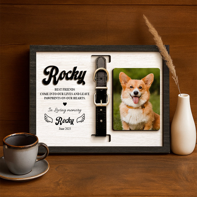 Custom Photo One By My Side Forever In My Heart Dog Memorial 2-Layers Wooden Collar Frame LM32 893759