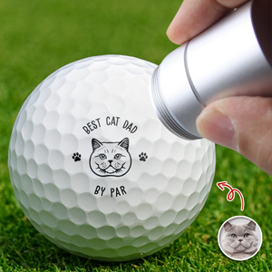 Custom Photo Best Dog Dad, Cat Dad By Par Golf Ball Stamp Box Gift for Golfer HA75 898520