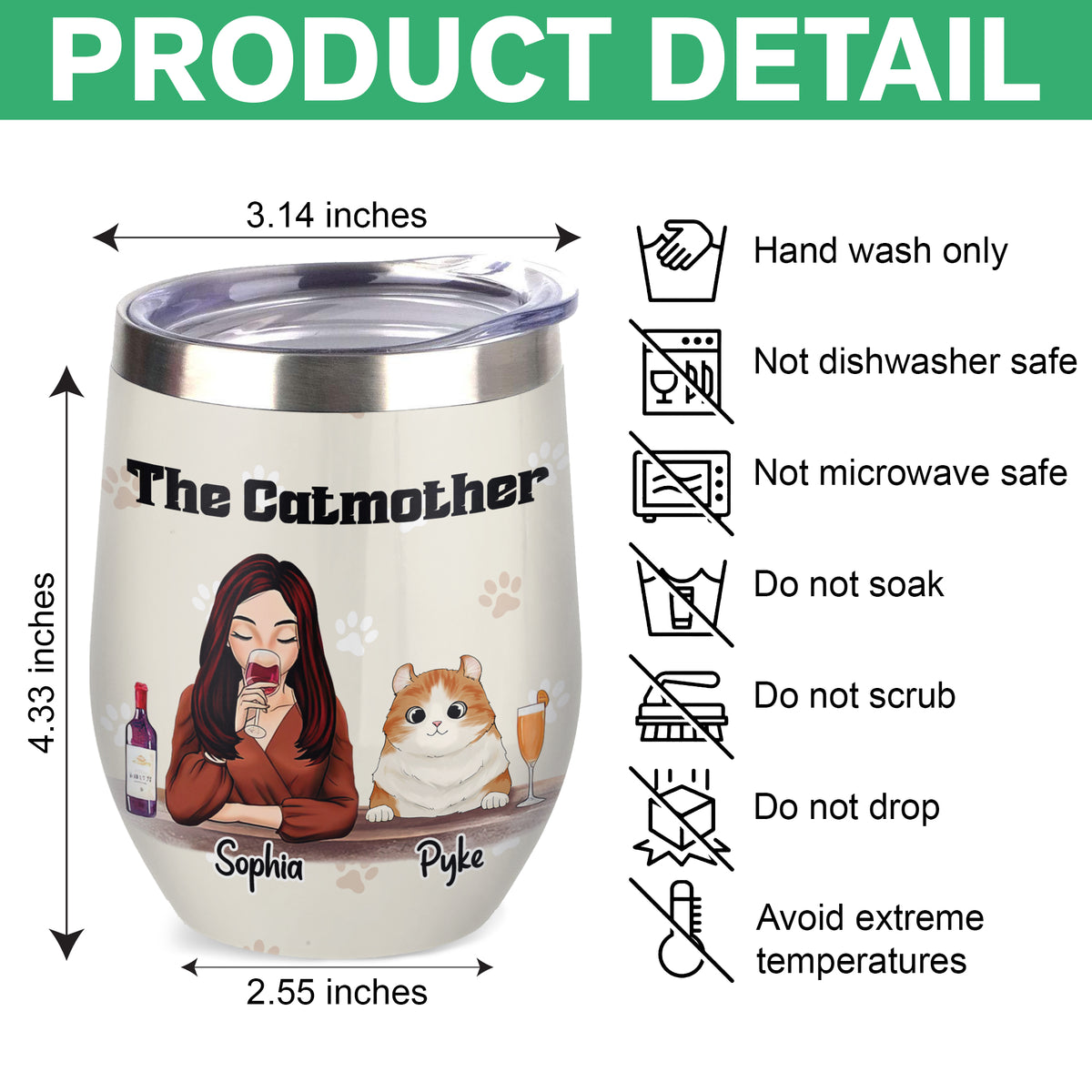 The Catmother For Cat Lover Wine Tumbler TH10 892813