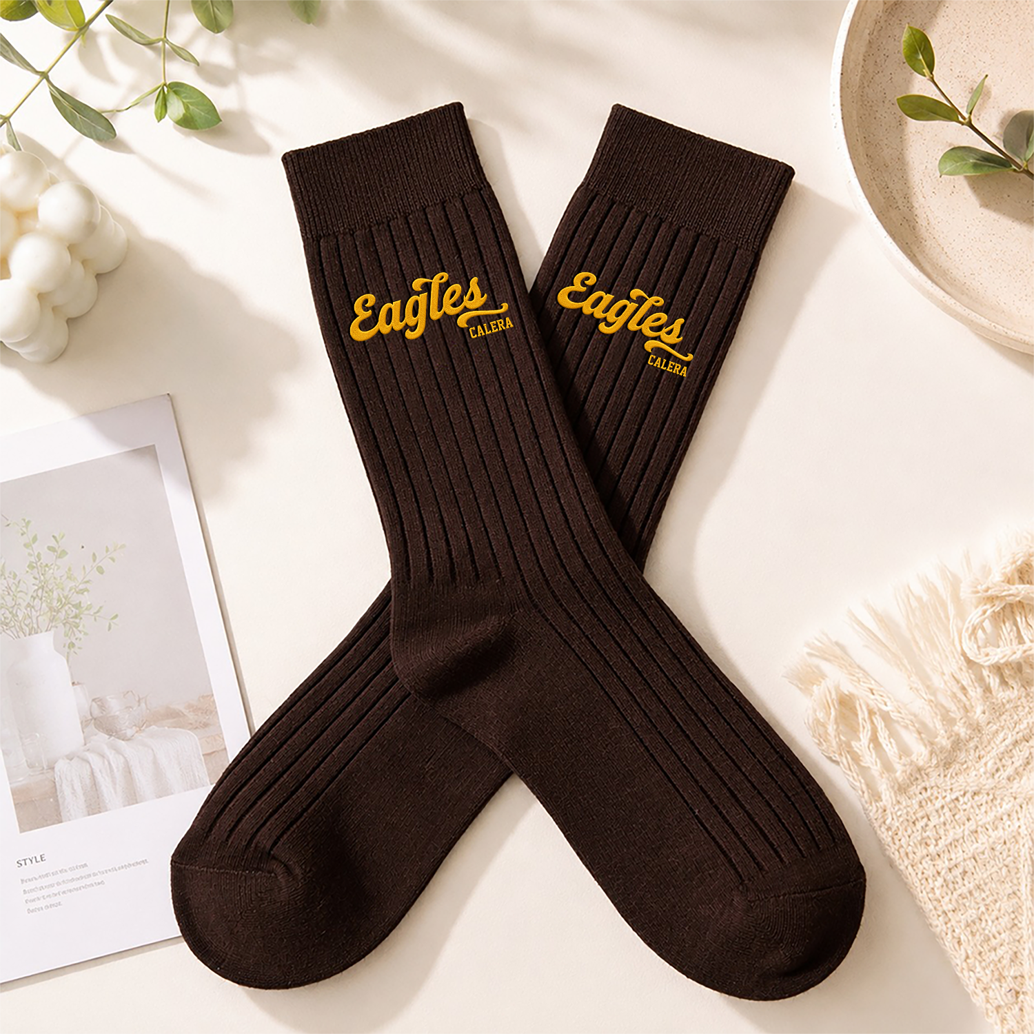 Personalized Mascot Embroidered Socks, Graduation Gift For Students LM32 669955