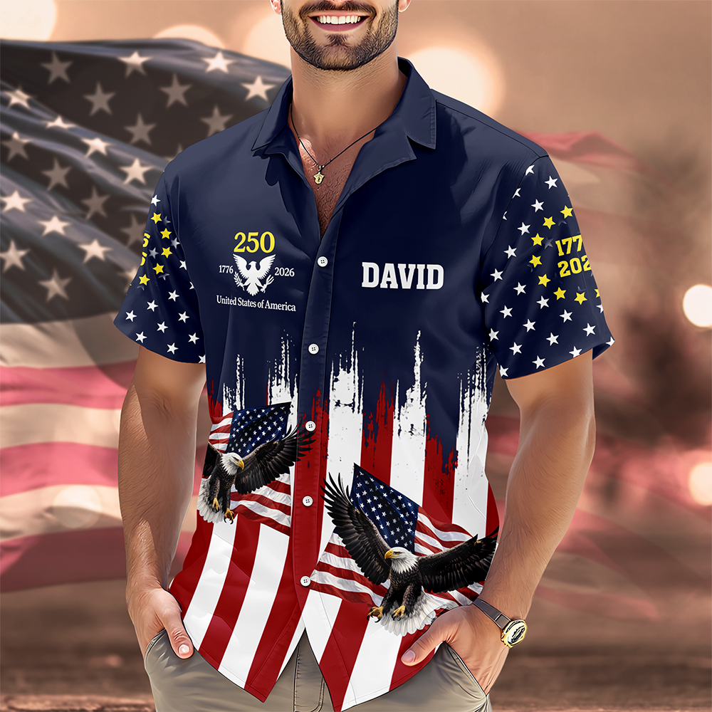 Custom Name America 250th Anniversary 1776-2026 Eagle Hawaii Shirt TH10 169291