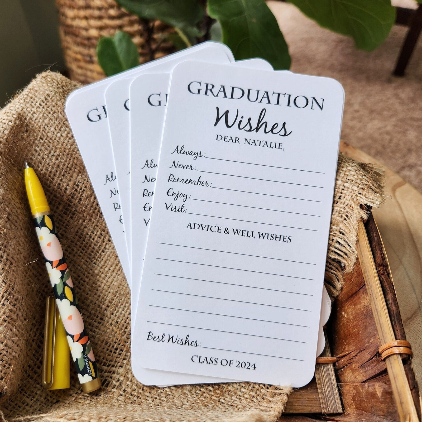 Set of 12 Graduation Wishes Cards - Advice Cards for Graduation Party - Graduation Party Decorations - Graduation gift - Graduation Advice HO82 902228