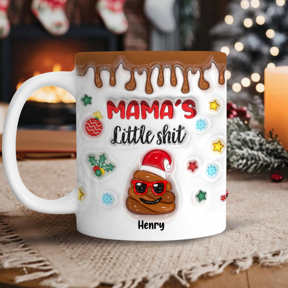 Grandma's Little Shit Personalized 3D Inflated Effect Mug Funny Christmas Gift CH07 896334