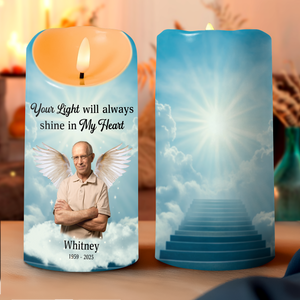 Custom Photo Dad Mom Memorial Personalized Sympathy Gift For Family Members LED Candle CH07 895398