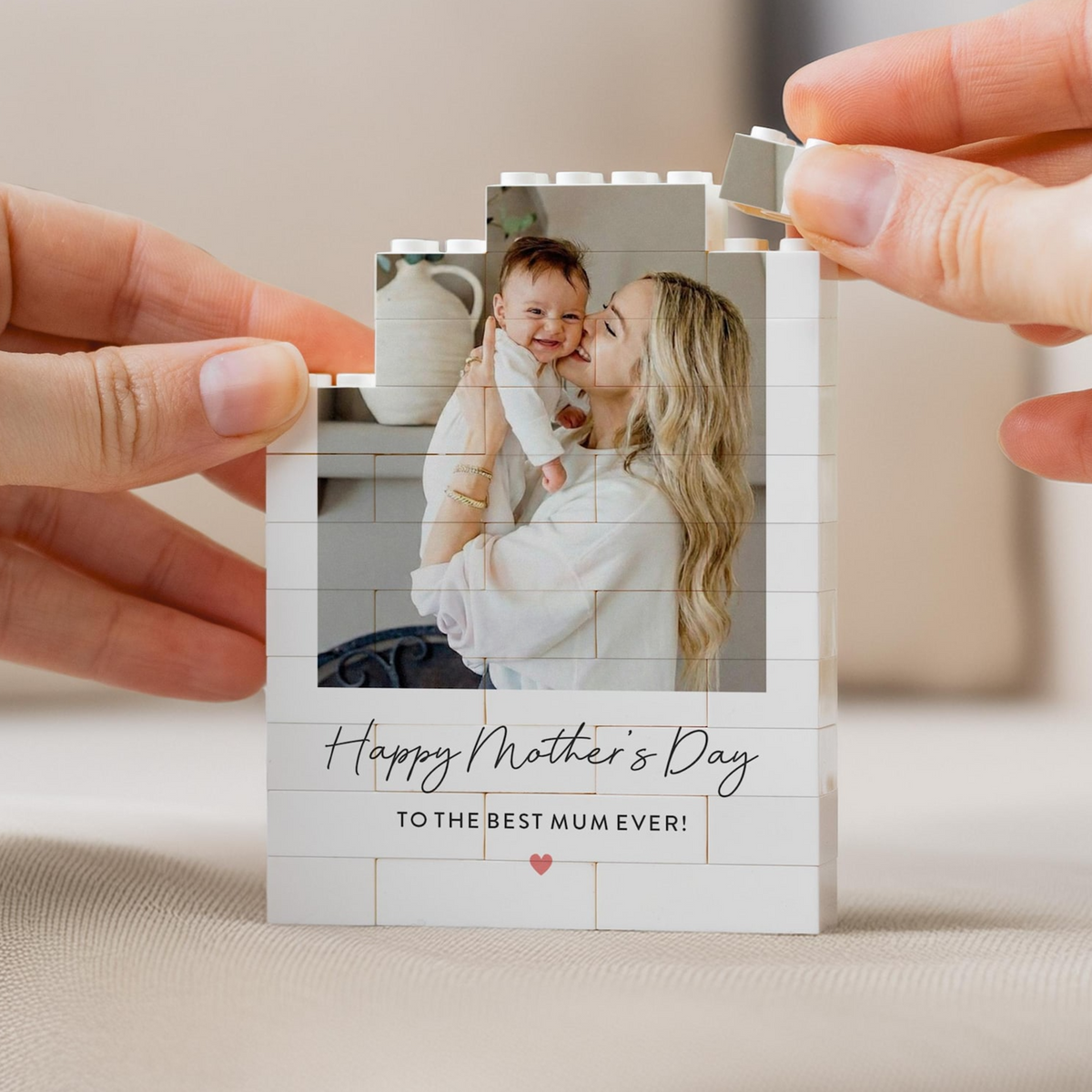 Custom Photo Happy Mother's Day Building Block - Present For New Mums, Unique Photo Keepsake HO82 901746