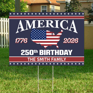 America 250 Birthday 1776-2026 Garden Yard Sign HO82 894602