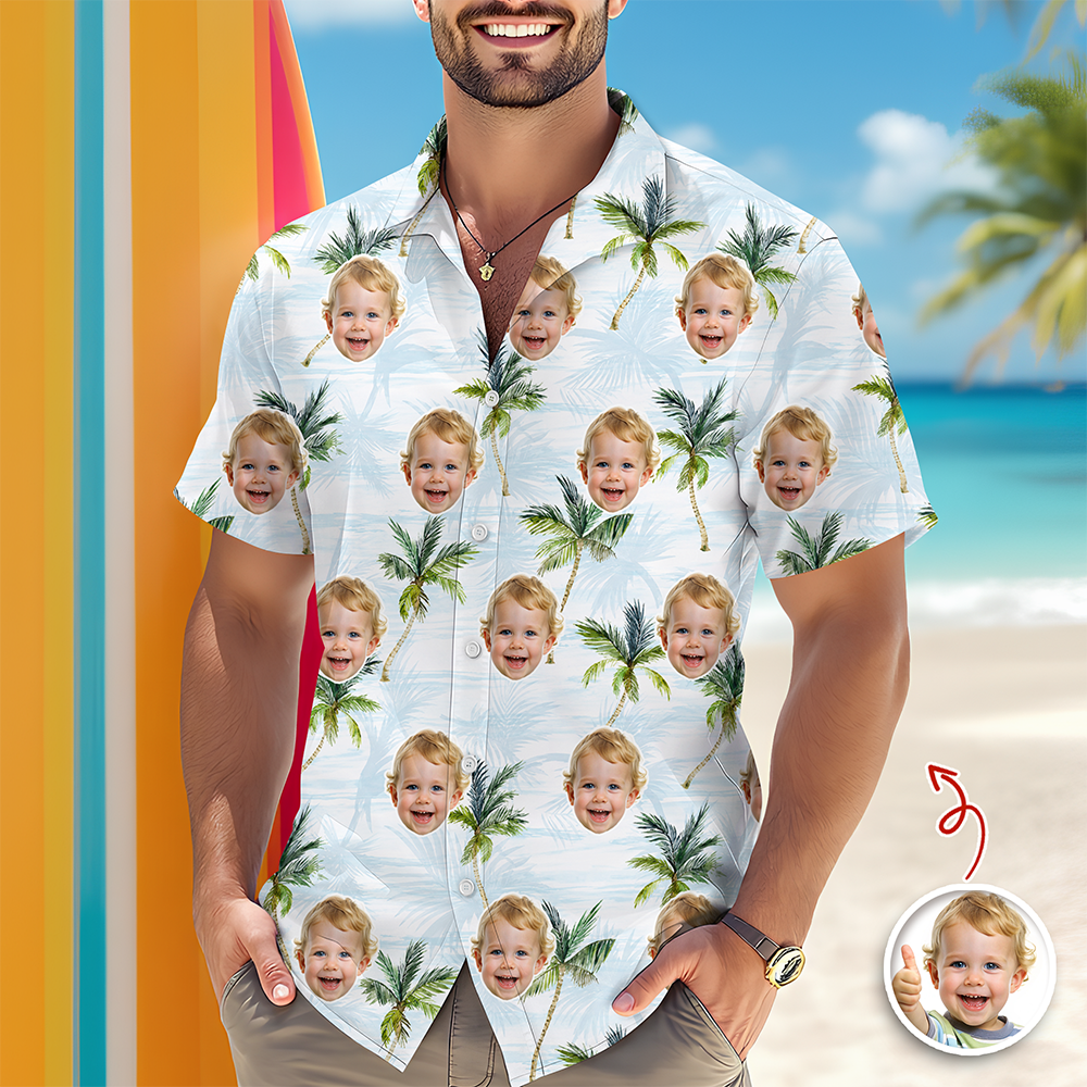 Custom Face Photo Tropical Hawaiian Shirt Summer Vacation Gift CH07 911436
