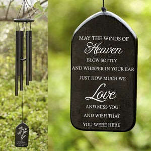Pesonalized May The Winds Of Heaven Blow Sofly Memorial Wind Chimes LM32 893677