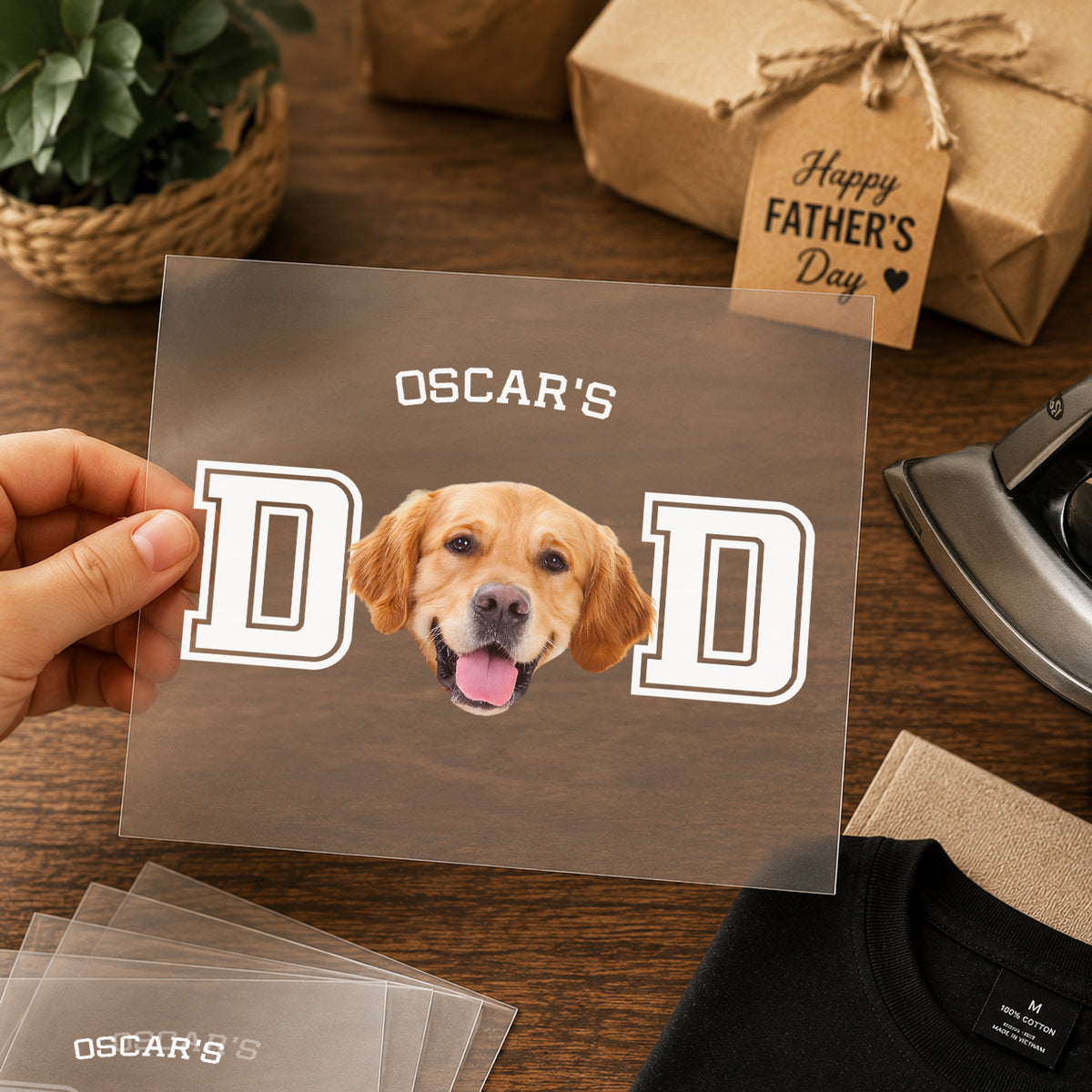 Custom Photo Dog Cat Dad DTF Transfer - Gift For Dog Cat Lovers, Dad, Father's Day HO82 902468