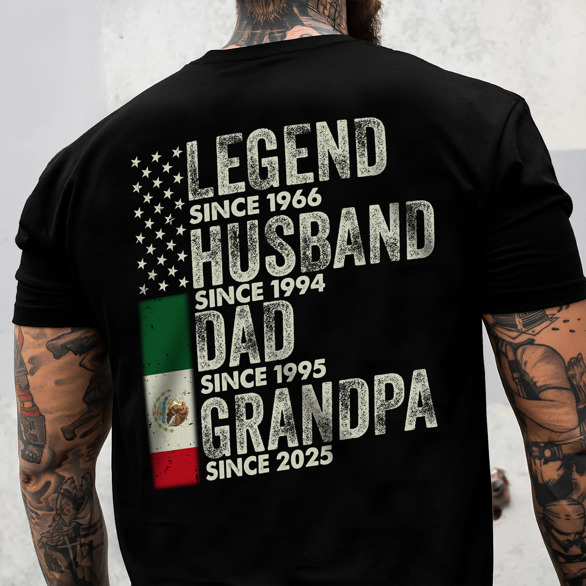 Personalized Legend Husband Dad Grandpa Back Shirt With American And Mexico Flag TH10 894317