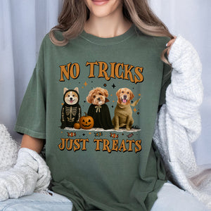 Custom Photo No Tricks Just Treats Halloween Comfort Shirt For Dog Lover TH10 896127